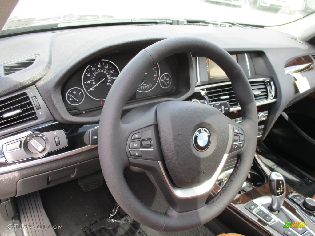 2017 BMW X3 xDrive28i Saddle Brown Steering Wheel Photo #112952259