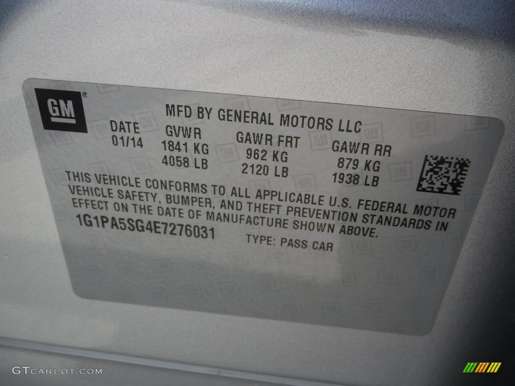 2014 Cruze LS - Silver Ice Metallic / Jet Black/Medium Titanium photo #28