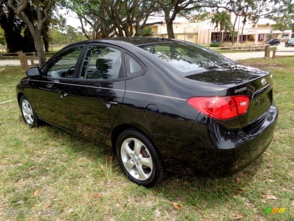 2009 Elantra SE Sedan - Black Pearl / Gray photo #6