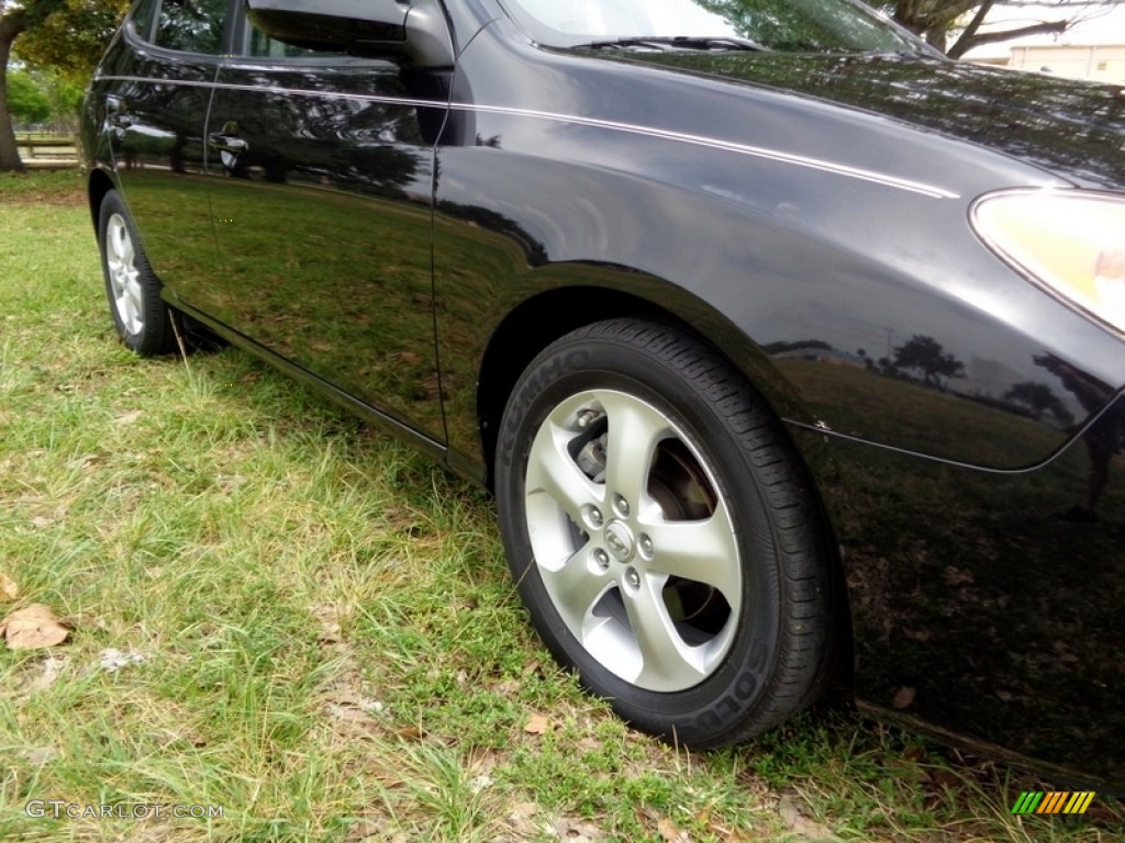 2009 Elantra SE Sedan - Black Pearl / Gray photo #39