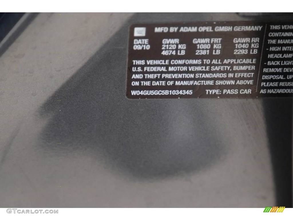 2011 Regal CXL - Granite Gray Metallic / Ebony photo #46
