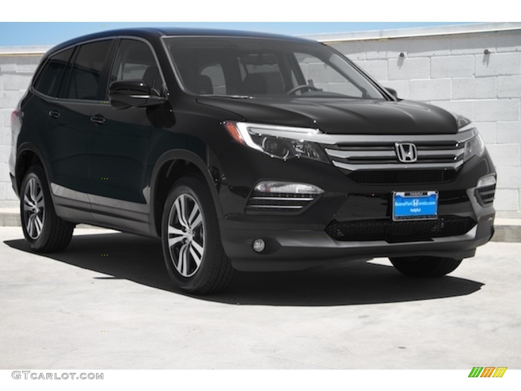 2016 Pilot EX-L - Crystal Black Pearl / Gray photo #1