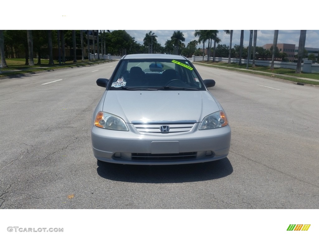 2002 Civic LX Sedan - Titanium Metallic / Gray photo #8