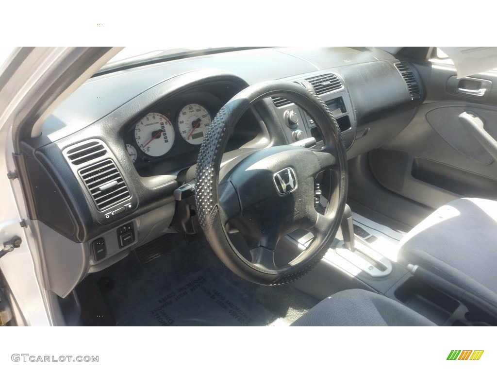 2002 Civic LX Sedan - Titanium Metallic / Gray photo #10
