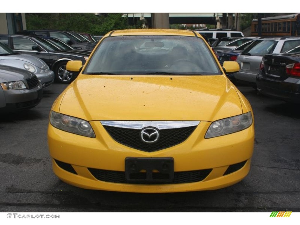 2003 MAZDA6 i Sedan - Speed Yellow / Gray photo #2