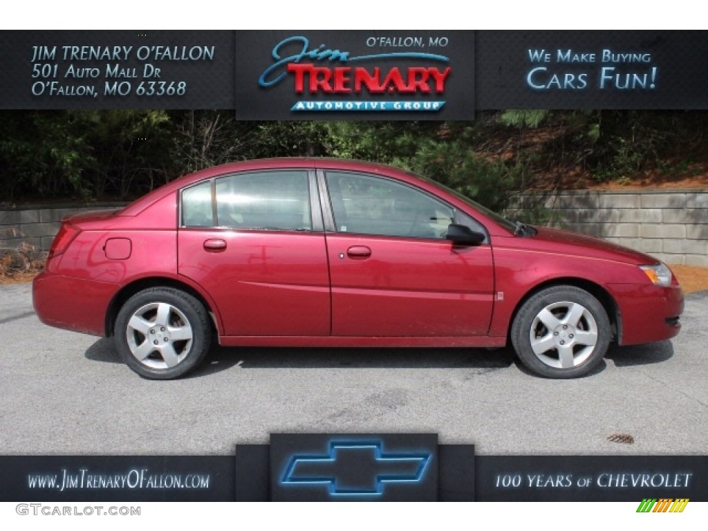 2007 ION 2 Sedan - Berry Red / Tan photo #1