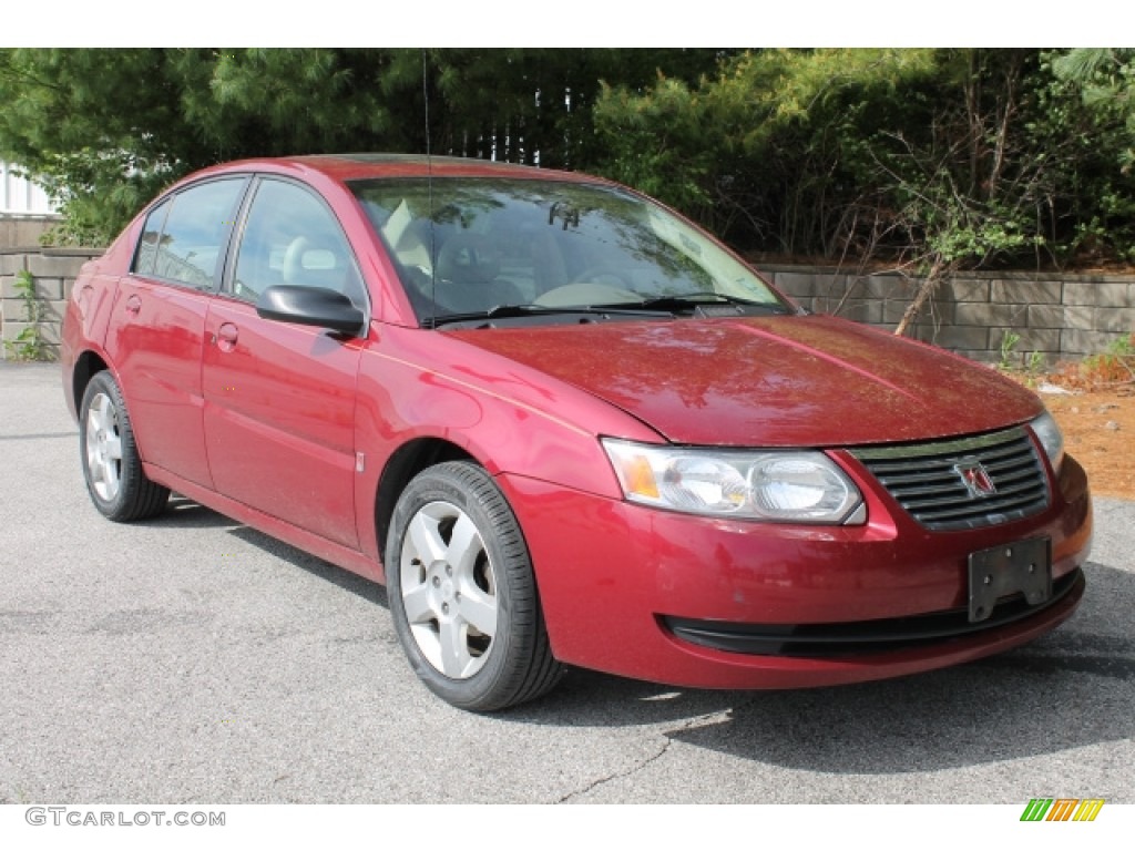 2007 ION 2 Sedan - Berry Red / Tan photo #2