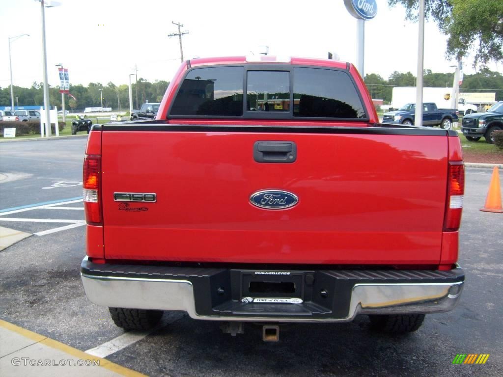 2004 F150 XLT SuperCrew 4x4 - Bright Red / Dark Flint photo #4