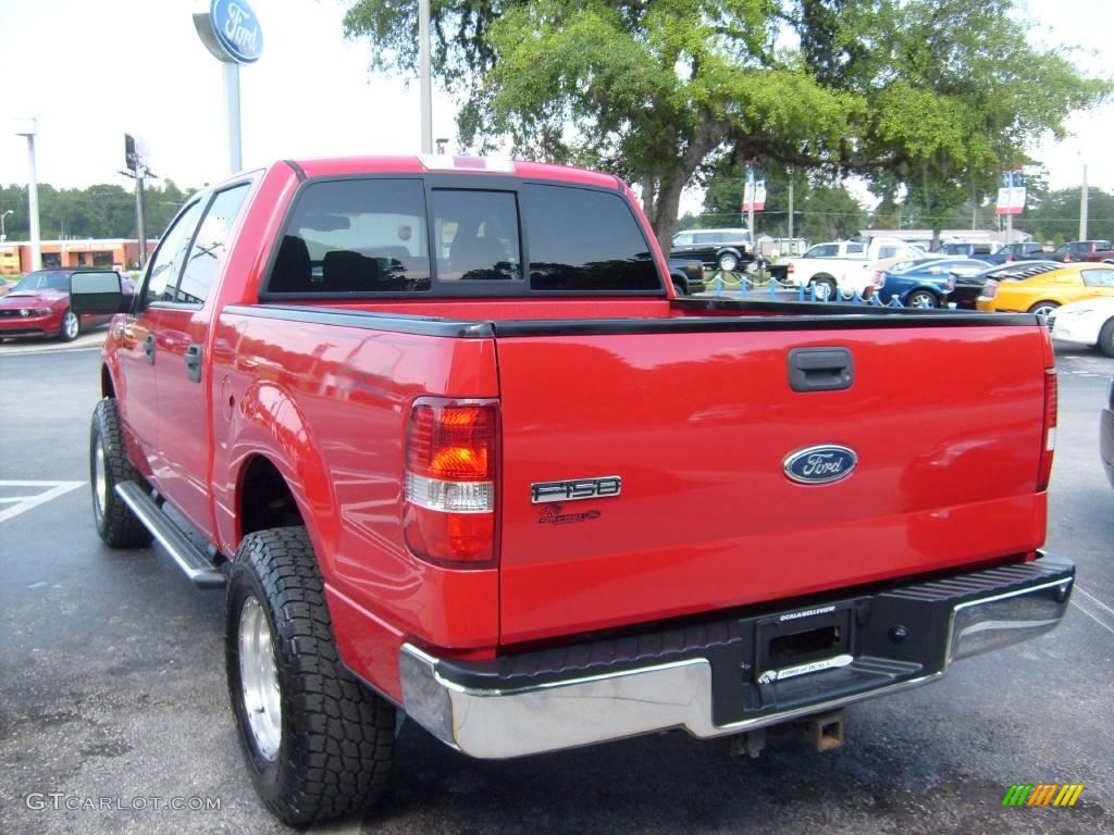 2004 F150 XLT SuperCrew 4x4 - Bright Red / Dark Flint photo #5