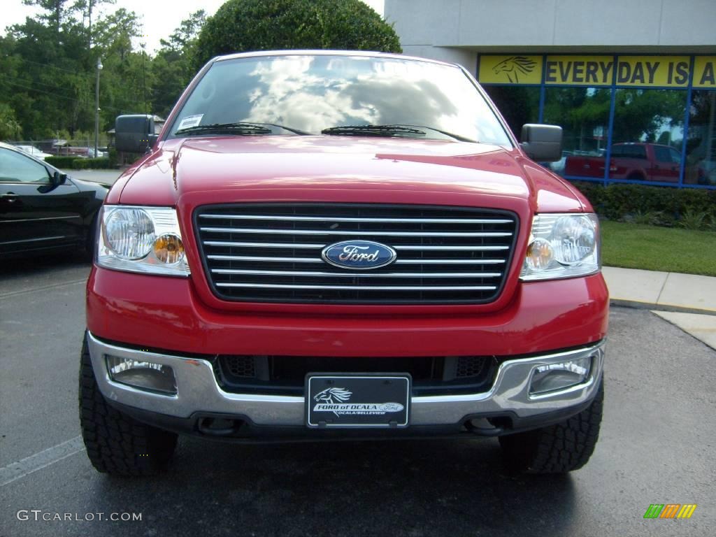 2004 F150 XLT SuperCrew 4x4 - Bright Red / Dark Flint photo #8
