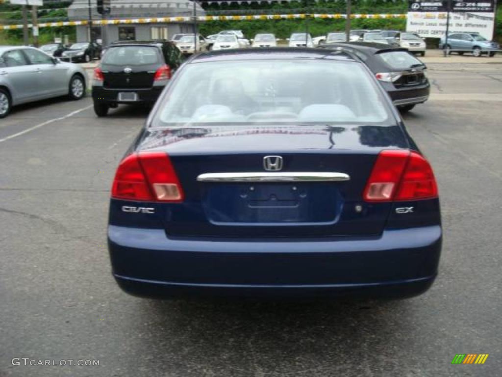 2002 Civic EX Sedan - Eternal Blue Pearl / Gray photo #3