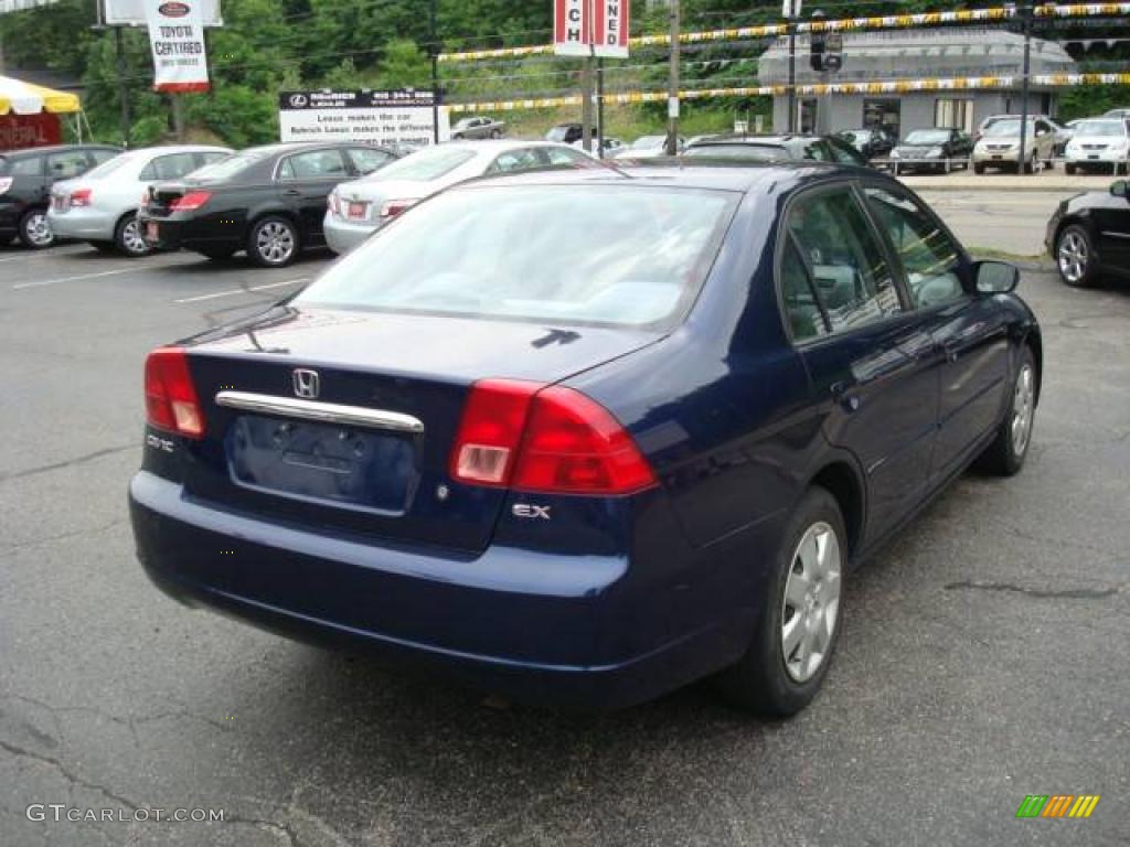 2002 Civic EX Sedan - Eternal Blue Pearl / Gray photo #4