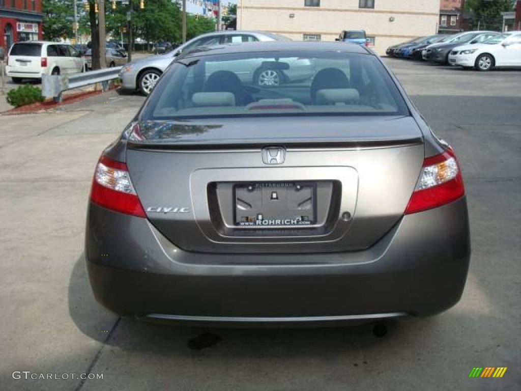2007 Civic LX Coupe - Galaxy Gray Metallic / Gray photo #3