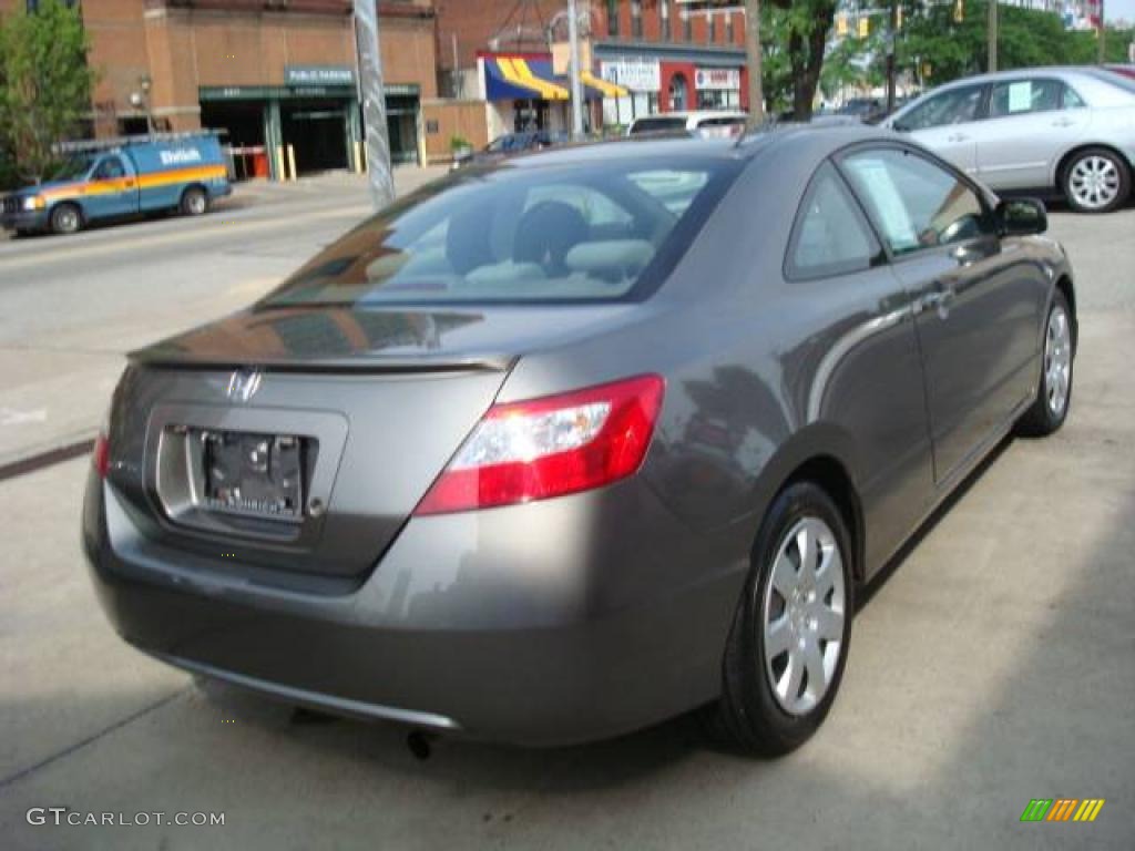 2007 Civic LX Coupe - Galaxy Gray Metallic / Gray photo #4