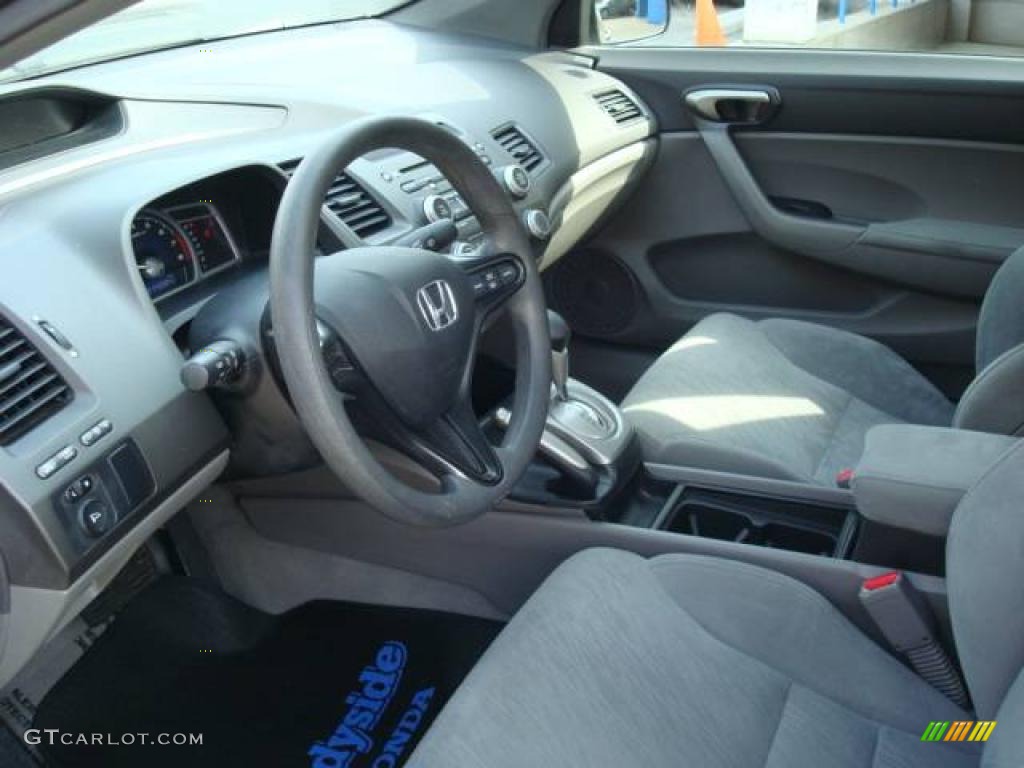 2007 Civic LX Coupe - Galaxy Gray Metallic / Gray photo #16