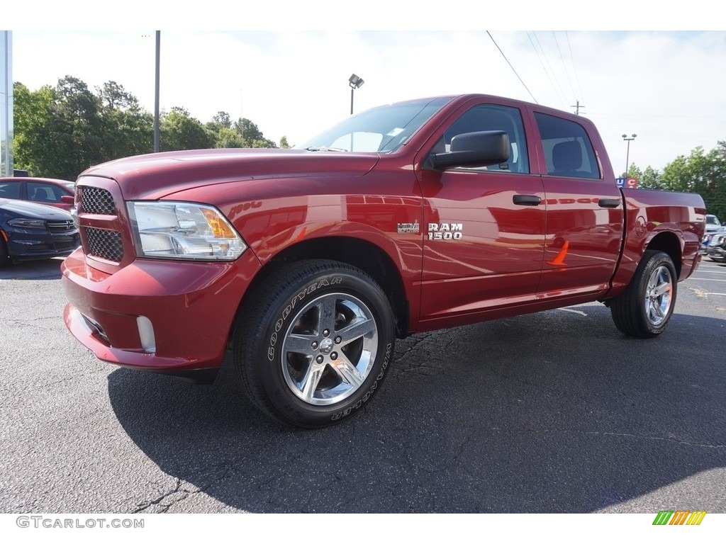 2014 1500 Express Crew Cab 4x4 - Deep Cherry Red Crystal Pearl / Black/Diesel Gray photo #3