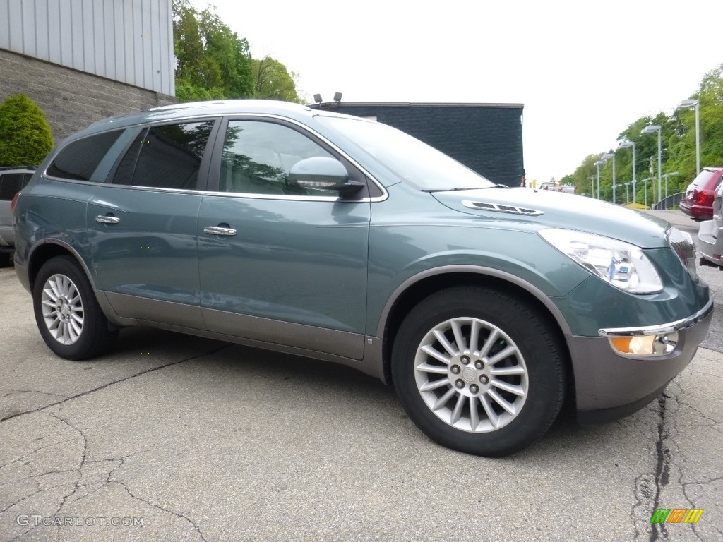 2009 Enclave CXL - Silver Green Metallic / Dark Titanium/Titanium photo #1