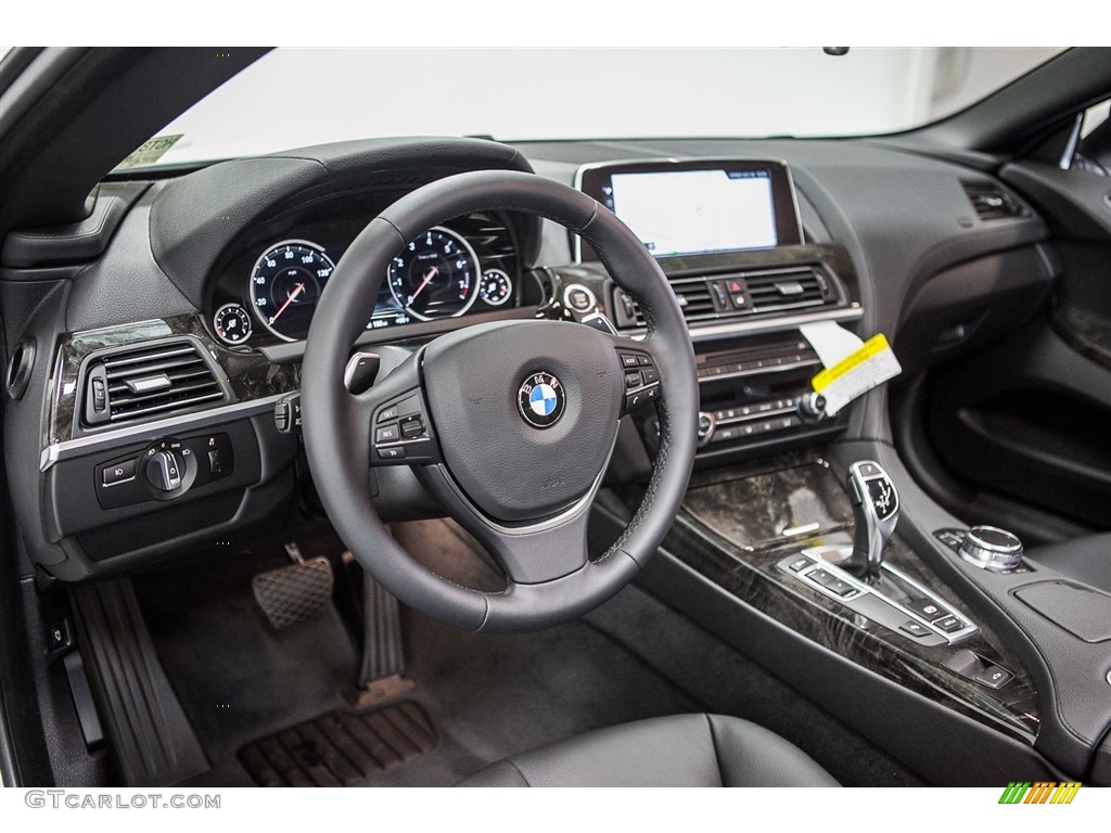 Black Interior 2017 BMW 6 Series 640i Convertible Photo #113043785