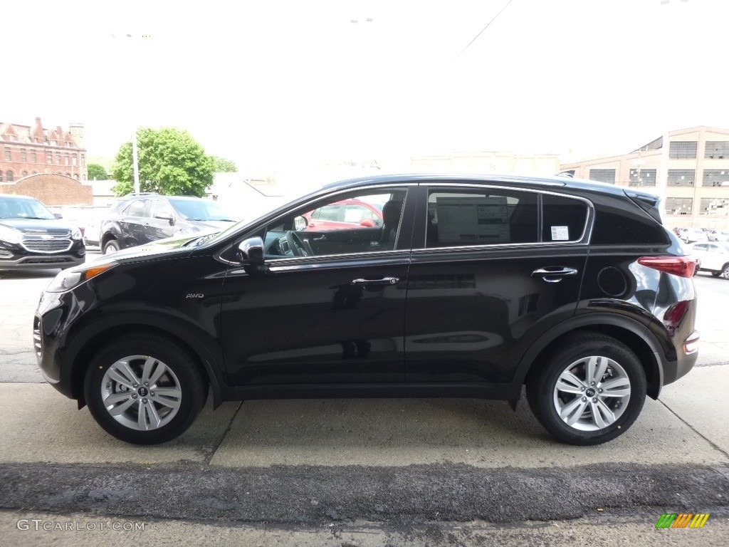 2017 Sportage LX AWD - Black Cherry / Black photo #6