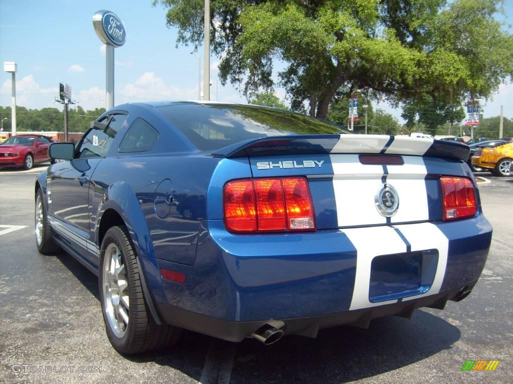 2009 Mustang Shelby GT500 Coupe - Vista Blue Metallic / Black/Black photo #5