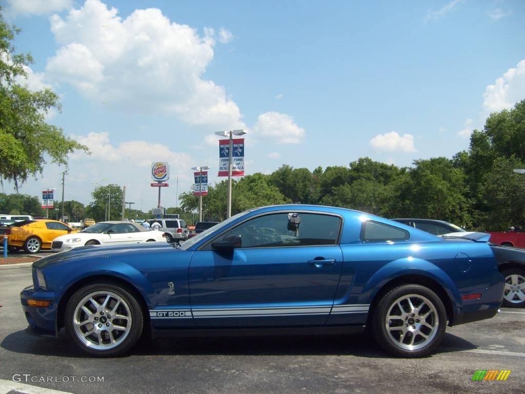 2009 Mustang Shelby GT500 Coupe - Vista Blue Metallic / Black/Black photo #6
