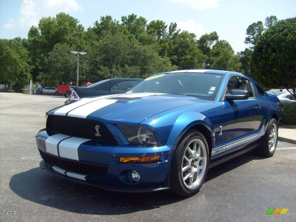 2009 Mustang Shelby GT500 Coupe - Vista Blue Metallic / Black/Black photo #7