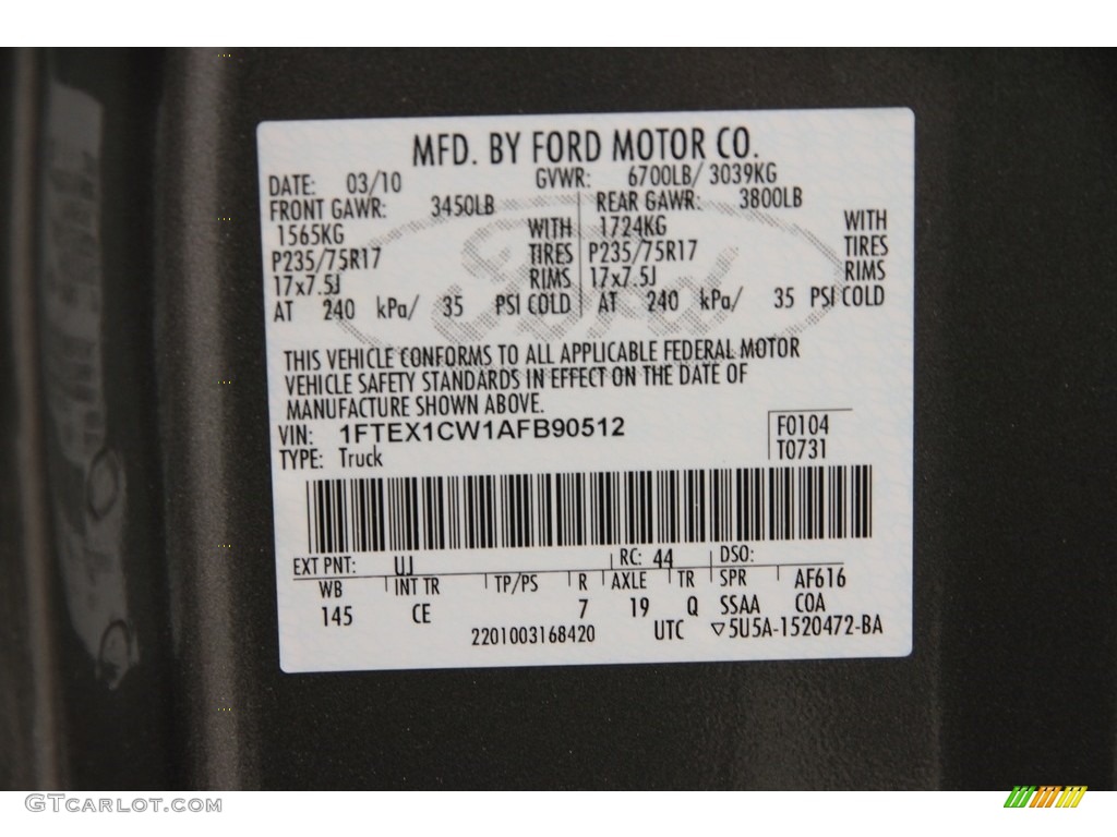 2010 F150 STX SuperCab - Sterling Grey Metallic / Medium Stone photo #15