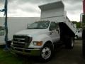 Oxford White 2008 Ford F650 Super Duty XLT Regular Cab Chassis Dump Truck