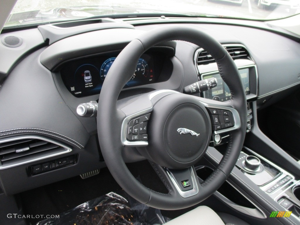 2017 Jaguar F-PACE 35t AWD R-Sport Jet w/Light Oyster Steering Wheel Photo #113065325
