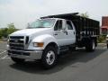 2008 Oxford White Ford F750 Super Duty XLT Chassis Crew Cab Dump Truck  photo #1