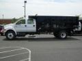 2008 Oxford White Ford F750 Super Duty XLT Chassis Crew Cab Dump Truck  photo #2