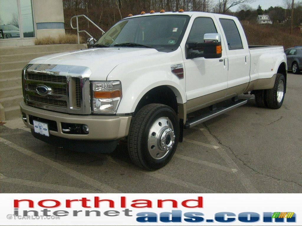 2009 F450 Super Duty King Ranch Crew Cab 4x4 - Oxford White / Chaparral Leather photo #7