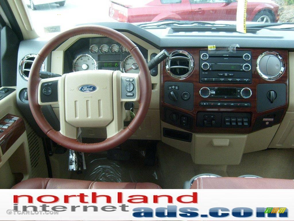 2009 F450 Super Duty King Ranch Crew Cab 4x4 - Oxford White / Chaparral Leather photo #14