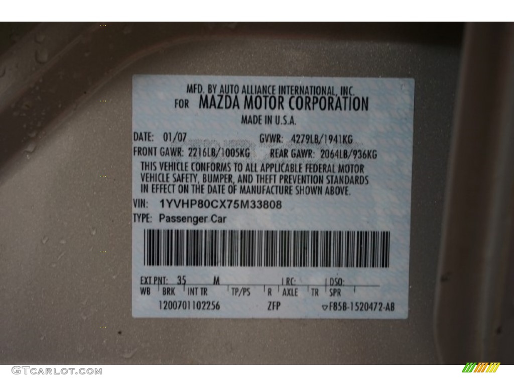 2007 MAZDA6 i Sport Sedan - Smokestone / Beige photo #14