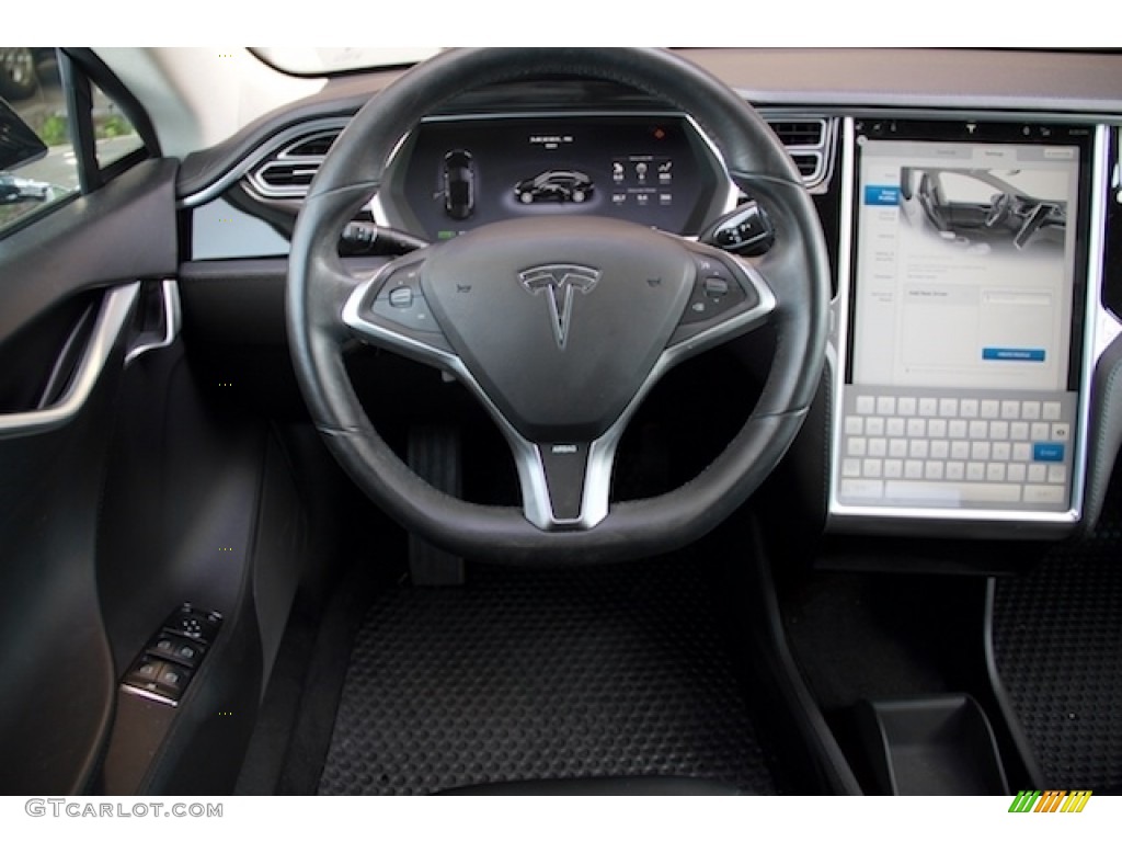 2013 Tesla Model S Standard Model S Model Black Steering Wheel Photo #113074022