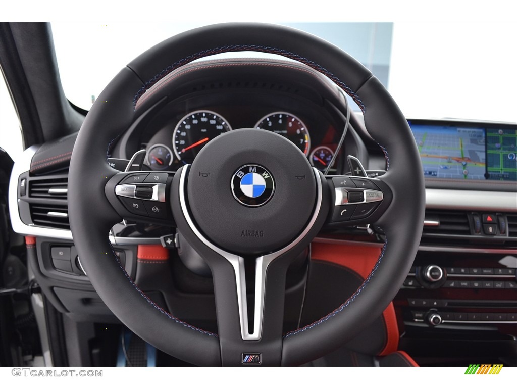 2016 BMW X6 M Standard X6 M Model Mugello Red Steering Wheel Photo #113075130