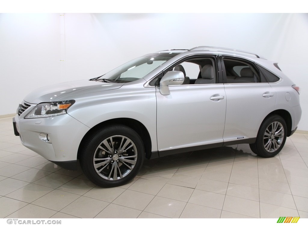 2013 RX 450h AWD - Silver Lining Metallic / Light Gray/Ebony Birds Eye Maple photo #3