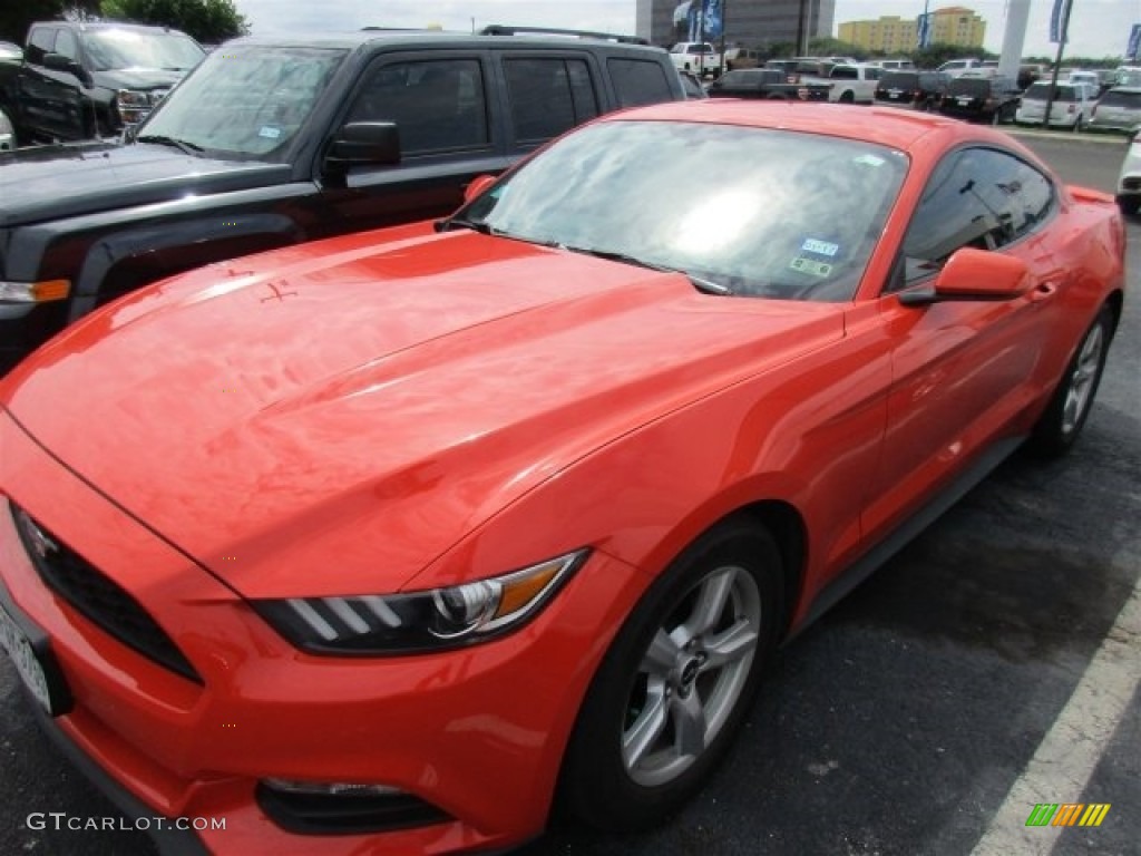 2015 Mustang V6 Coupe - Competition Orange / Ebony photo #2