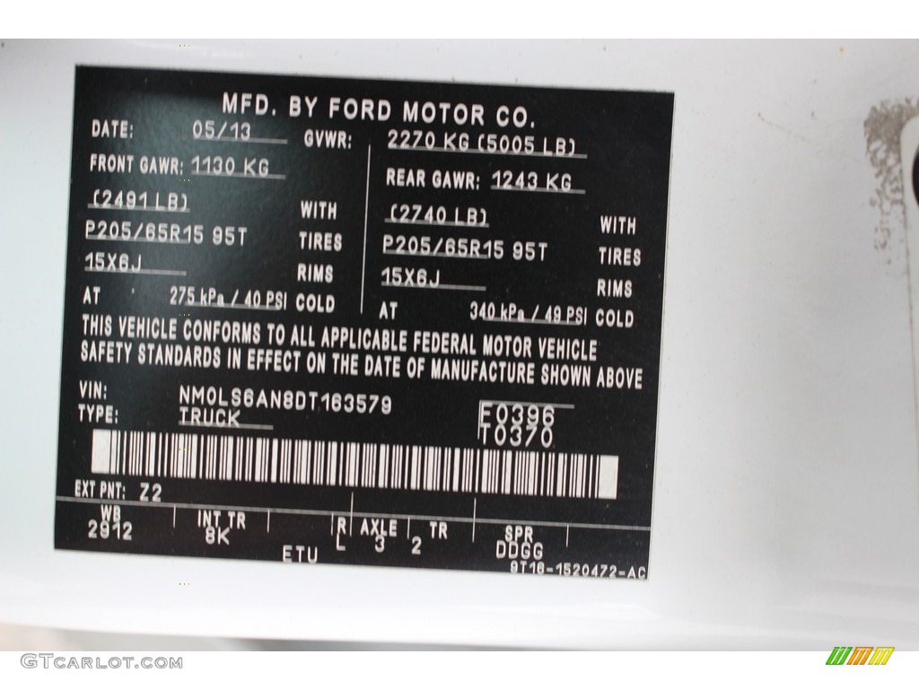 2013 Transit Connect XL Van - Frozen White / Dark Gray photo #31