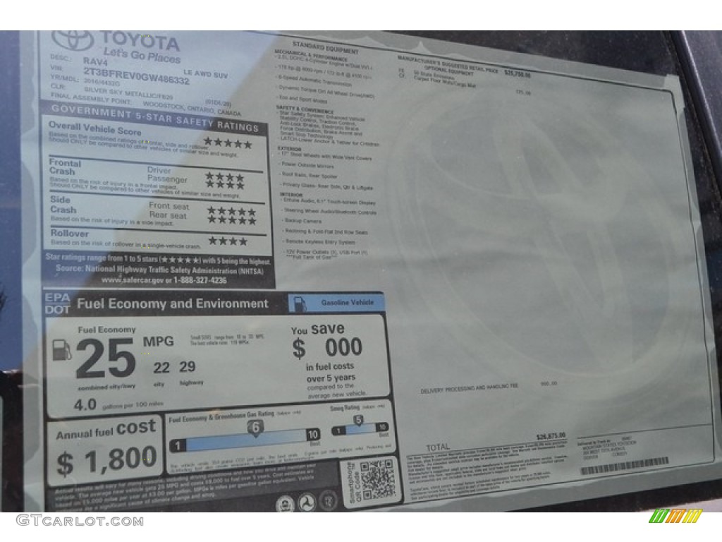 2016 RAV4 LE AWD - Silver Sky Metallic / Black photo #10