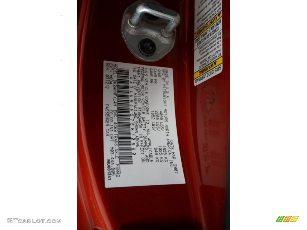 2007 Eclipse SE Coupe - Sunset Pearlescent / Dark Charcoal photo #14