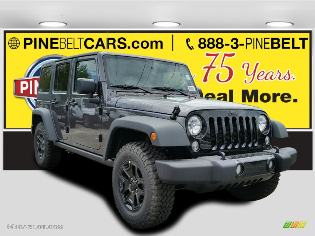 2016 Wrangler Unlimited Sport 4x4 - Granite Crystal Metallic / Black photo #1