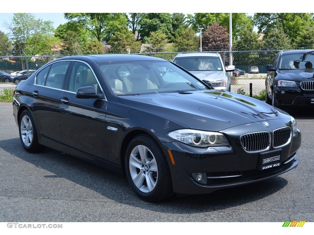 2013 5 Series 528i xDrive Sedan - Dark Graphite Metallic II / Oyster/Black photo #1