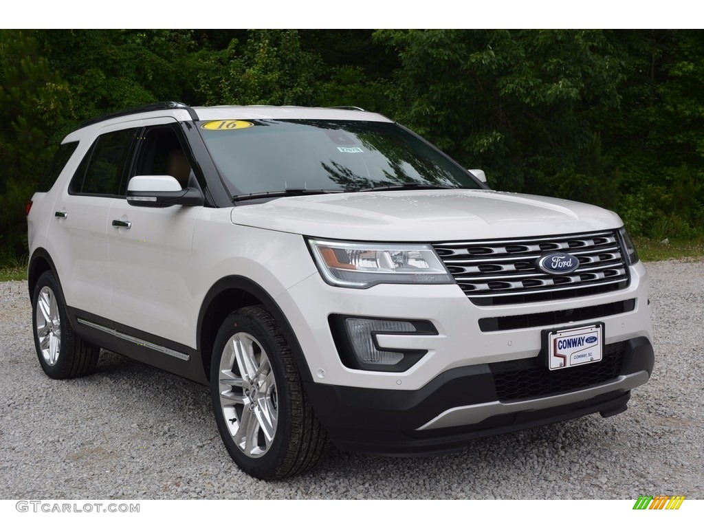 White Platinum Metallic Tri-Coat Ford Explorer