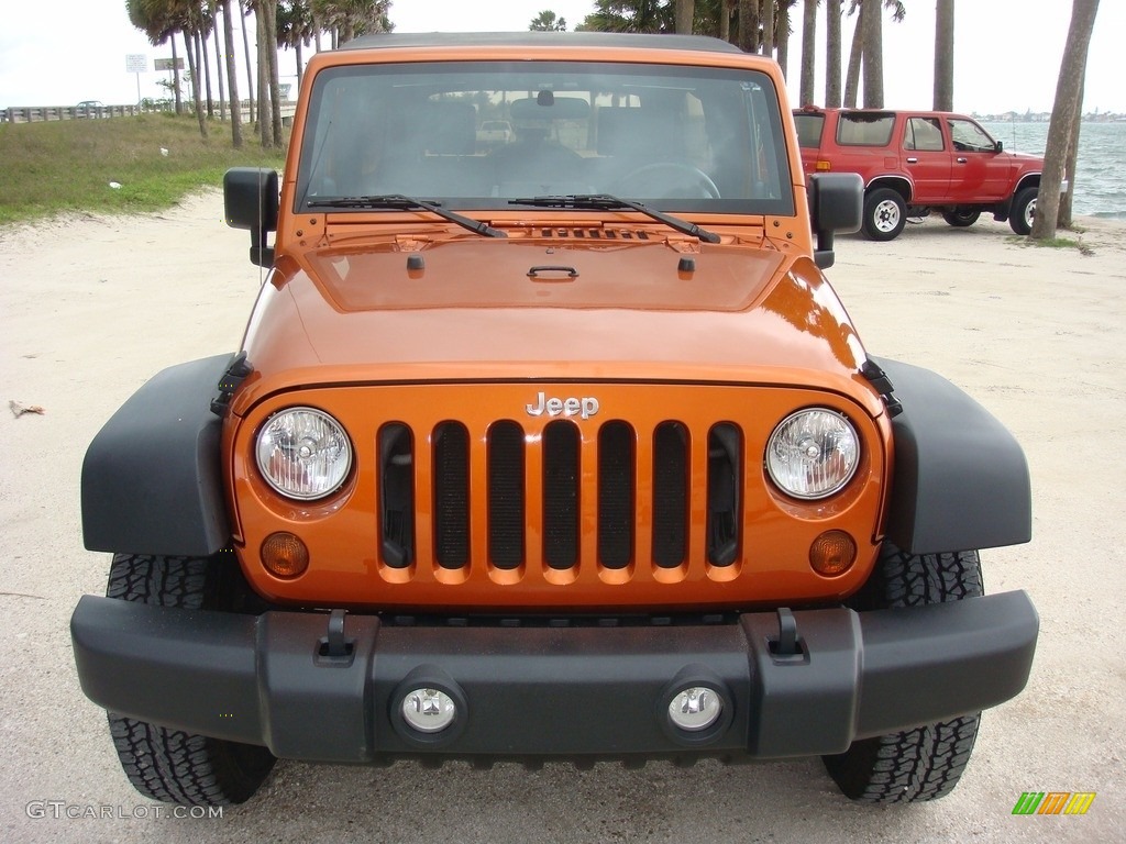 2010 Wrangler Unlimited Sport - Mango Tango Pearl / Dark Slate Gray/Medium Slate Gray photo #2