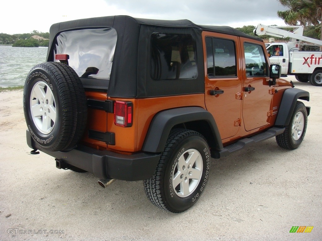 2010 Wrangler Unlimited Sport - Mango Tango Pearl / Dark Slate Gray/Medium Slate Gray photo #7