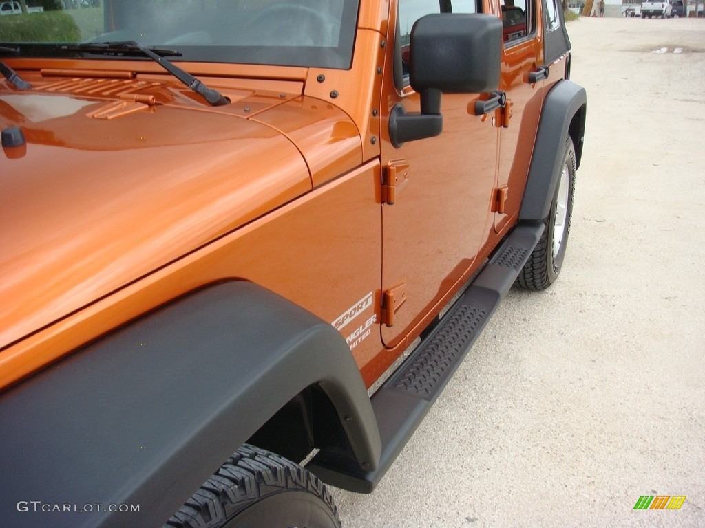 2010 Wrangler Unlimited Sport - Mango Tango Pearl / Dark Slate Gray/Medium Slate Gray photo #10