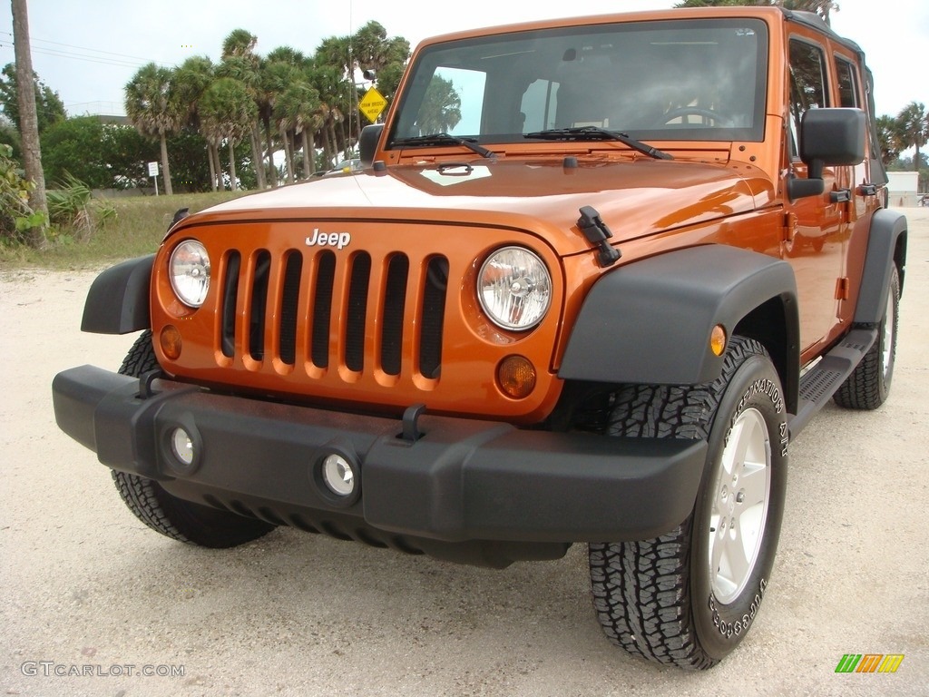 2010 Wrangler Unlimited Sport - Mango Tango Pearl / Dark Slate Gray/Medium Slate Gray photo #21