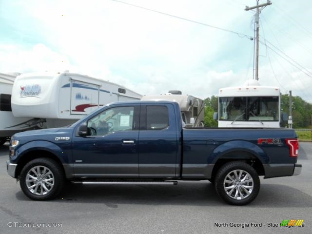 2016 F150 XLT SuperCab 4x4 - Blue Jeans / Medium Earth Gray photo #2