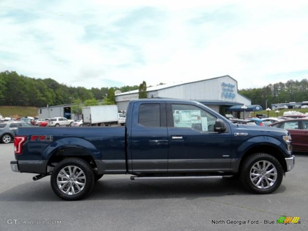 2016 F150 XLT SuperCab 4x4 - Blue Jeans / Medium Earth Gray photo #6